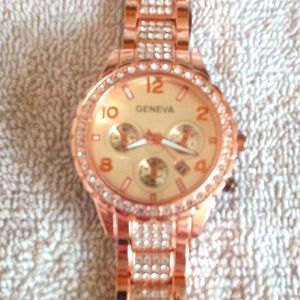 Rose Gold Watch with Bling